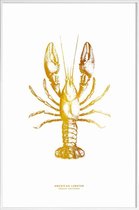 JUNIQE - Poster met kunststof lijst American Lobster gouden -40x60