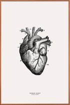 JUNIQE - Poster met kunststof lijst Menselijk hart -60x90 /Grijs &