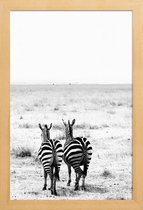 JUNIQE - Poster in houten lijst Double Stripes -40x60 /Wit & Zwart