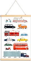 JUNIQE - Posterhanger Cars and Lorries -60x90 /Kleurrijk