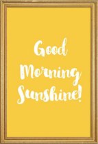 JUNIQE - Poster met houten lijst Good Morning -30x45 /Geel