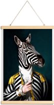 JUNIQE - Posterhanger Mister Stripe - Aristocratic Zebra -20x30 /Wit &