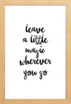 JUNIQE - Poster met houten lijst A Little Magic -13x18 /Wit & Zwart