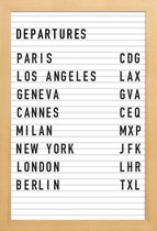JUNIQE - Poster in houten lijst Departure Paris -40x60 /Wit & Zwart