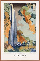 JUNIQE - Poster met kunststof lijst Hokusai - Ono Waterfall, the Kiso