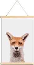 JUNIQE - Posterhanger Fox -40x60 /Bruin & Wit