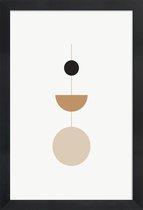 JUNIQE - Poster met houten lijst Pendulum -13x18 /Bruin & Ivoor
