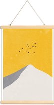 JUNIQE - Posterhanger Mountain Peak -40x60 /Geel & Ivoor