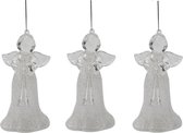 6x stuks acryl kersthangers engel 12 cm kerstornamenten - Acryl ornamenten kerstversiering