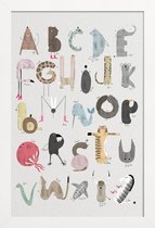 JUNIQE - Poster in houten lijst ABC Kids -20x30 /Kleurrijk