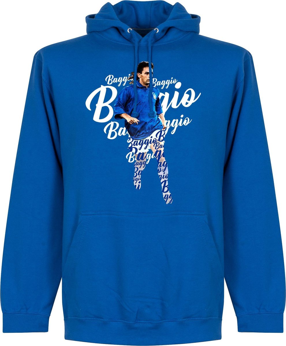 Roberto Baggio Italië Script Hoodie - Blauw - Kinderen - 92/98