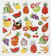 Stickers, exotisch fruit, 15x16,5 cm, 1 vel