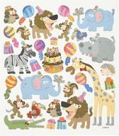 Stickers, dieren verjaardag, 15x16,5 cm, 1 vel