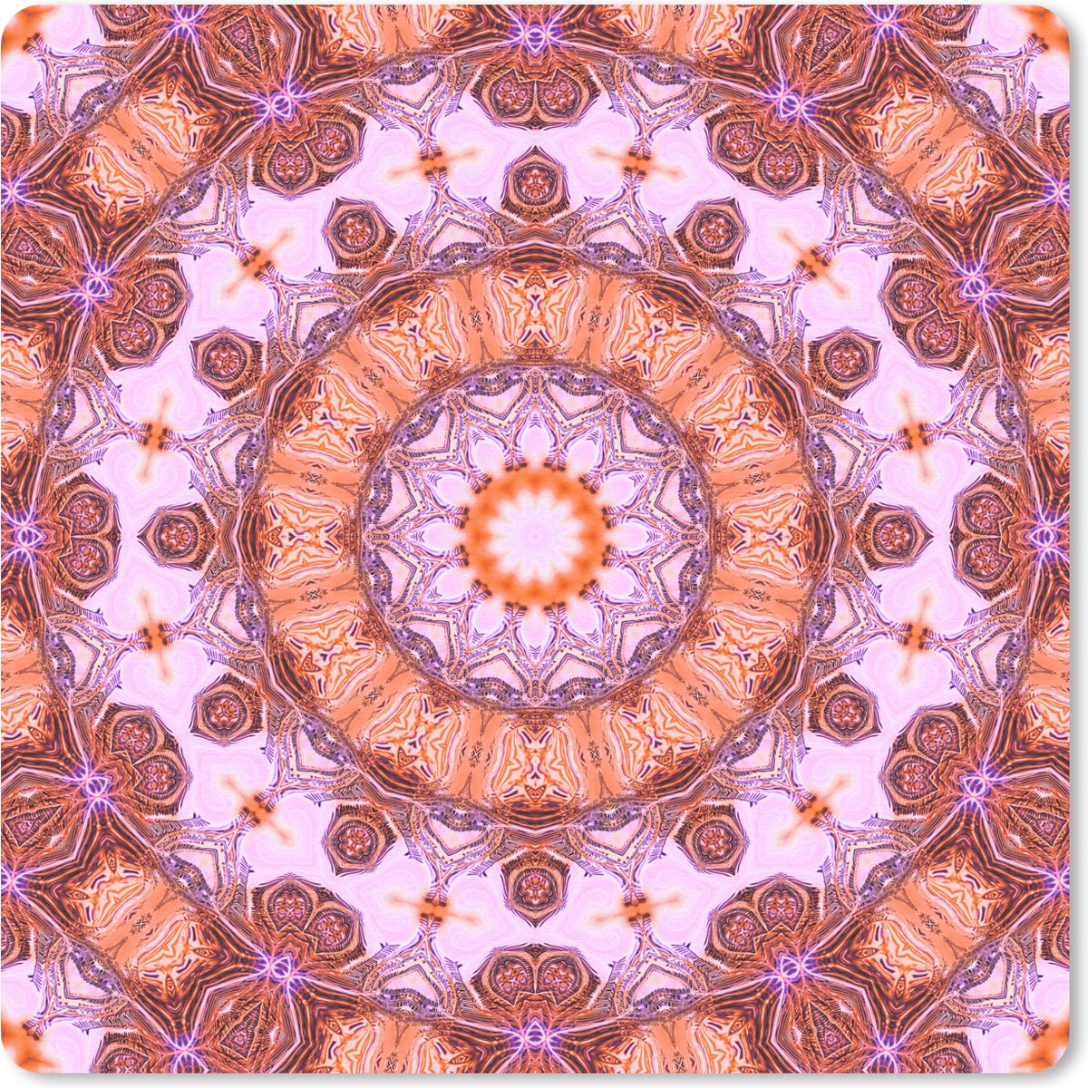Muismat Mandala's - Mandala caleidoscoop muismat rubber - 20x20 cm - Muismat met foto