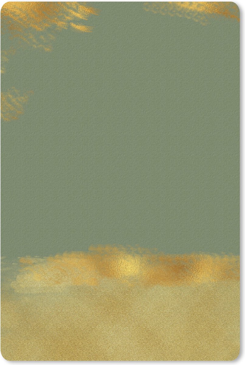 Muismat Luxe patroon - Luxe patroon van gouden verfvegen tegen een groene achtergrond muismat rubber - 18x27 cm - Muismat met foto