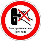 Deur openen met arm i.p.v. hand bord - kunststof 100 mm