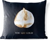 Buitenkussens - Tuin - Gouden blad met de quote - You are gold - 60x60 cm