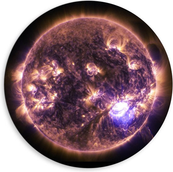 Dibond Wandcirkel - NASA Solar  - 80x80cm Foto op Aluminium Wandcirkel (met ophangsysteem)