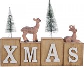 Decoris Kerstdecoratie hout met tekst 18x14cm