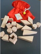 Tast memo spel blank houten blokjes in zak