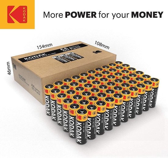 Kodak XTRALIFE alkaline AA/LR6 - Batterij - 60 stuks | bol.com