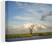 Moulin à vent près du paysage frison 140x90 cm - Tirage photo sur toile (Décoration murale salon / chambre)