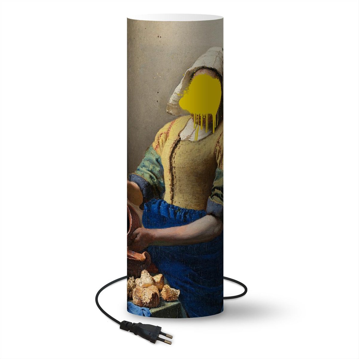 Lamp - Nachtlampje - Tafellamp slaapkamer - Het melkmeisje - Vermeer - Kunst - 50 cm hoog - Ø15.9 cm - Inclusief LED lamp