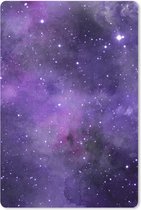 Muismat Waterverf Abstract - Abstract werk gemaakt met waterverf en een paarse hemel met sterren muismat rubber - 18x27 cm - Muismat met foto