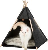 Trixie kattenmand tipi vilt antraciet - 55x55x65 cm - 1 stuks