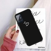 Voor Galaxy A51 Love Heart Pattern Frosted TPU-beschermhoes (zwart)