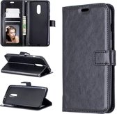 Crazy Horse Texture horizontale flip lederen case voor OnePlus 7, met houder & kaartsleuven & portemonnee & fotolijst (zwart)