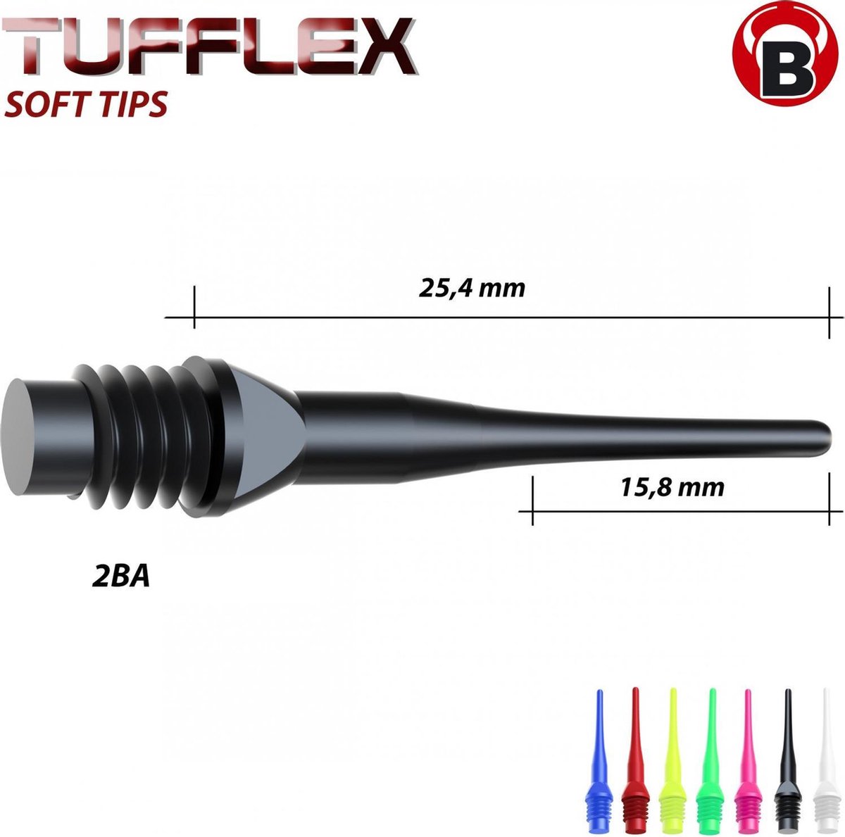 BULL'S Tufflex Soft Tips 100 Stuks - Zwart
