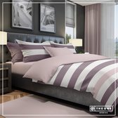 The One Dekbedovertrek Classic Stripe Plum/Mauve-200x220cm   30cm
