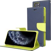 Voor iPhone 11 Pro Max MERCURY GOOSPERY FANCY DAGBOEK Horizontale flip lederen tas met houder & kaartsleuven en portemonnee (marineblauw)