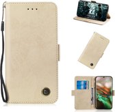 Voor Galaxy Note 10 retro horizontale flip pu lederen tas met kaartsleuven en houder (goud)