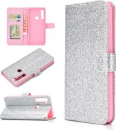 Voor Samsung Galaxy A21 Glitterpoeder Horizontaal Flip Leren Hoesje met Kaartsleuven & Houder & Fotolijst & Portemonnee (Zilver)