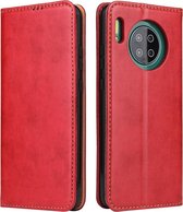 Voor Huawei Mate 30 Fierre Shann PU lederen textuur horizontale flip lederen tas met houder & kaartsleuven & portemonnee (rood)