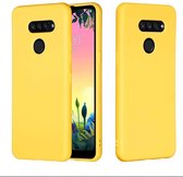 Voor LG K50S Pure Color vloeibare siliconen schokbestendige volledige dekking beschermhoes (geel)