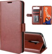 Voor OPPO RENO2 R64 textuur enkele vouw horizontale flip lederen tas met houder & kaartsleuven & portemonnee (bruin)