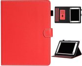 Voor 8 inch universele effen kleur horizontale flip lederen tas met kaartsleuven en houder en penhouder (rood)