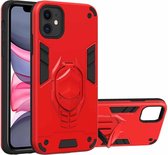 Voor iPhone 11 Pro 2 in 1 Armor Knight Series PC + TPU beschermhoes met onzichtbare houder (rood)