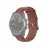 Voor Ticwatch Pro 2020 22 mm lederen band met ronde staartgesp (bruin)