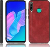 Voor Huawei Honor 9C Schokbestendig Naaien Koe Patroon Huid PC + PU + TPU Case (Rood)