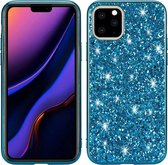 Glitterpoeder schokbestendige TPU-beschermhoes voor iPhone 11 Pro Max (blauw)
