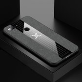 Voor Xiaomi Mi 8 Lite XINLI stiksels Doek textuur schokbestendige TPU beschermhoes (grijs)