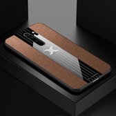 Voor Geschikt voor Xiaomi Redmi Note 8 Pro XINLI stiksels Doek textuur schokbestendig TPU beschermhoes (bruin)