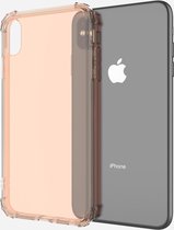 Schokbestendige transparante TPU zachte hoes voor iPhone XS Max (oranje)