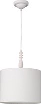 LED Hanglamp - Iona Hody - E27 Fitting - Rond - Mat Wit - Hout