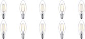 PHILIPS - LED Lamp 10 Pack Filament - Classic LEDCandle 827 B35 CL - E14 Fitting - 2W - Warm Wit 2700K | Vervangt 25W