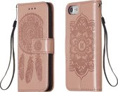 Voor iPhone 8/7 Dream Catcher afdrukken Horizontale flip lederen tas met houder & kaartsleuven & portemonnee & lanyard (rose goud)